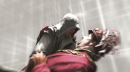 Ezio recueillant les derniers mots de Bernardo