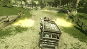 Ezio navigating the carriage through fire