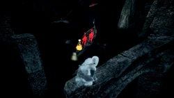 Edward tailing the rowboat