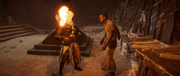 Bayek and Merkes reflecting on their discovery