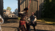 Aveline fighting the guards