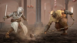 Altaïr battling Moloch.