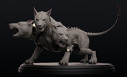 地狱三头犬的雕塑