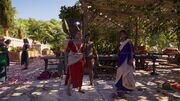 Aspasia with Myrrine and Timo at a symposium on Naxos Island