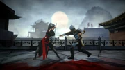 Shao Jun fighting a Chinese guard