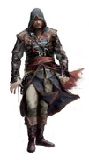 Assassin's Creed IV - Haytham Kenway's overcoat outfit concept art.jpg (232 KB) Concept art of Edward in Haytham's overcoat