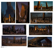 Concept art of stone circles