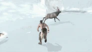 Ratonhnhaké:ton hunting an elk in the Sky World