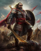 Genghis Khan wielding the Sword