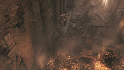 Ezio navigating the ruins of Nero's Golden Palace