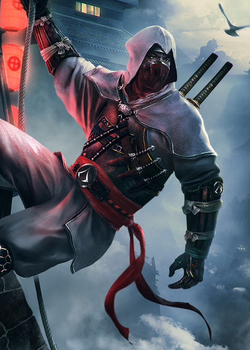 Quadro Emoldurado Poste Ninja Assassino Classico Hanzo