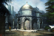 Concept art of a mosque converted into a chapel