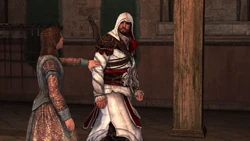 Pantasilea praat met Ezio.