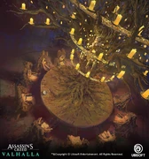 Concept art of Yggdrasil in Asgard