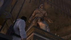 The Sanctuary statue of Altaïr in the 21st century.