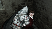 Ottaviano being saved by Ezio