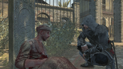 The wounded civilian requesting Ezio's help