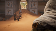 Taharqa's family discovering Bayek and his actions