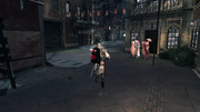 Ezio racing through the streets