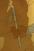 An ancient wall painting of the Scepter of Aset