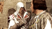 Lorenzo and Ezio conversing on the Ponte Vecchio