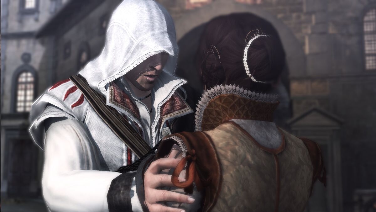 Ассасин в другом мире. Assassin's Creed: братство крови. Ассасин Крид братство крови Эцио. Ассасин Крид бразерхуд Кристина. Эцио Аудиторе в Риме.