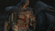 Ezio z ciałem Altaïra