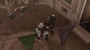 Ezio assassinating one of the interrogators