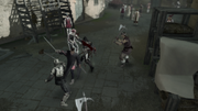 Ezio and Machiavelli being ambushed