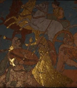 一个描绘雅典娜帮助赫拉克勒斯完成他的第五项任务的排档间饰