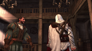 Ezio et Bartolomeo dans ses nouveaux baraquements