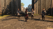 Guards confronting Aveline at the gates