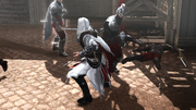 Ezio fighting the Borgia guards