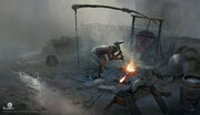 Concept art of a blacksmith in ancient Egypt