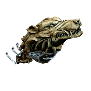 The Morrigan's wolf figurehead