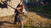 Kassandra wielding the spear