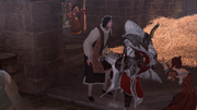 Ezio beating Santino up