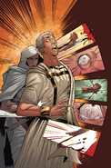 Aya stabbing Caesar as shown in the comics