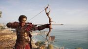 Kassandra using Artemis' Bow