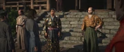 ACSH The Lord's Favor 21.png (3.09 MB) Mitsuhide with Alessandro Valignano, Luís Fróis, and Diogo outside Honnō-ji
