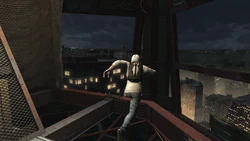 戴斯蒙德·迈尔斯登上自由塔