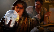 Bombastus and Giovanni Borgia studying a Crystal Skull