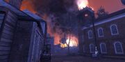 The church of Charlestown, in flames