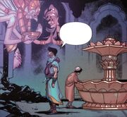 Arbaaz admiring the statues