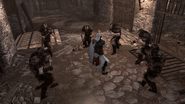 Ezio circondato dai Seguaci di Romolo.