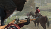 Washington about to shoot Haytham's horse