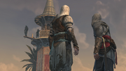 Ezio and Dogan discussing the oncoming attack