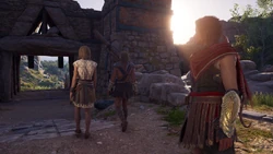 The brothers leave the ruins as Kassandra watched on