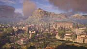 A view of Korinth with the Akrokorinth above it