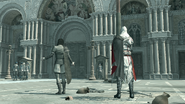 Ezio y Antonio enfrente del Palacio Ducal.